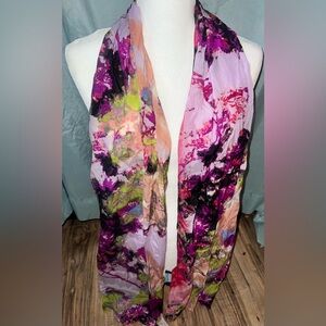 Cynthia Rowley Floral Multicolor Silk Scarf